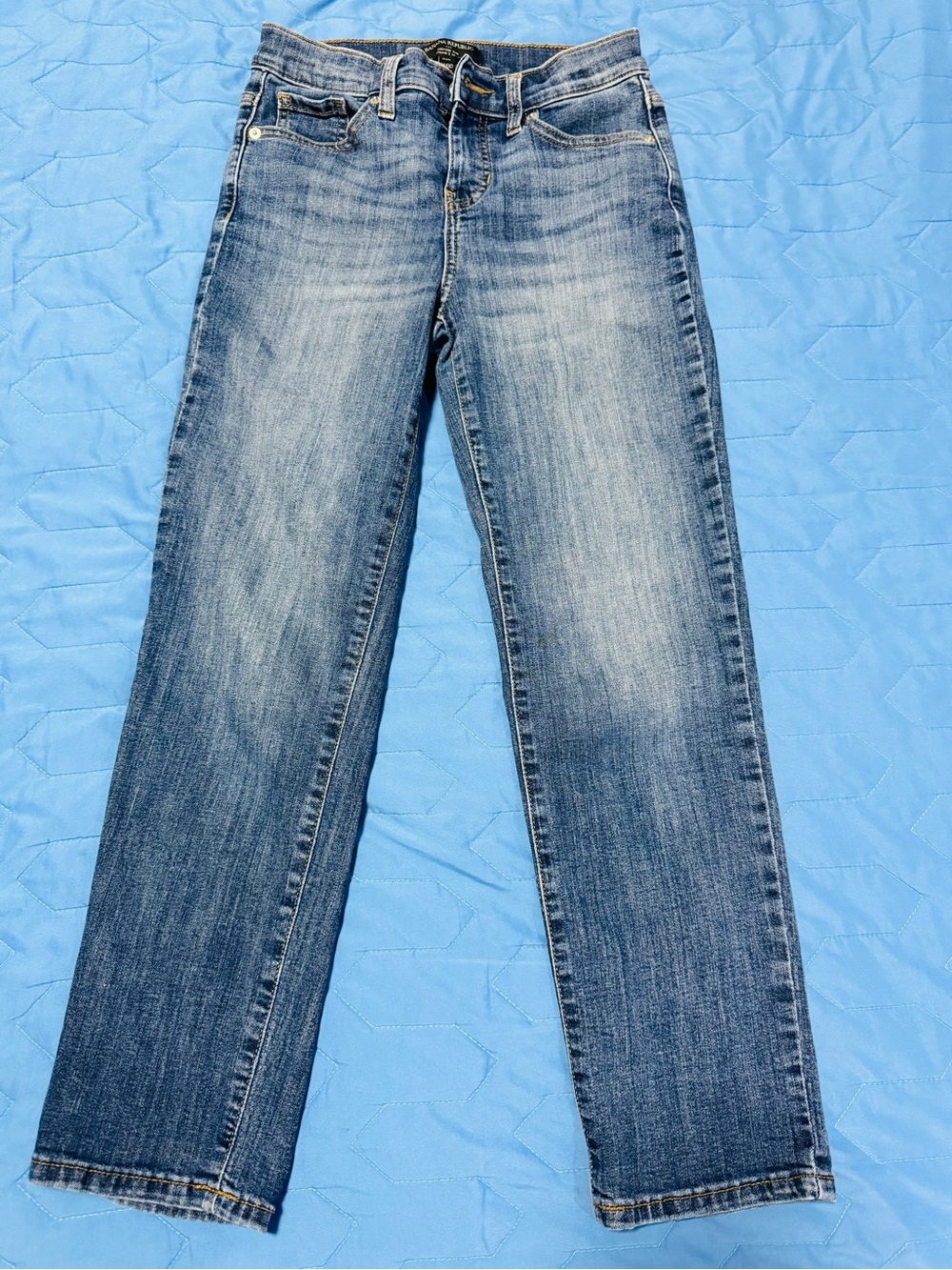 Banana Republic Women's Straight Jeans in Faded Blue Wash/ Petit 24/00 EUC